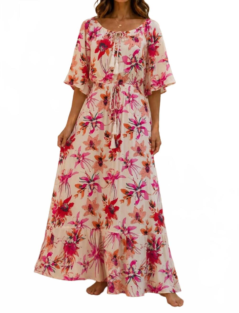 NEW LABEL OF LOVE isla bloom maxi dress in ivory